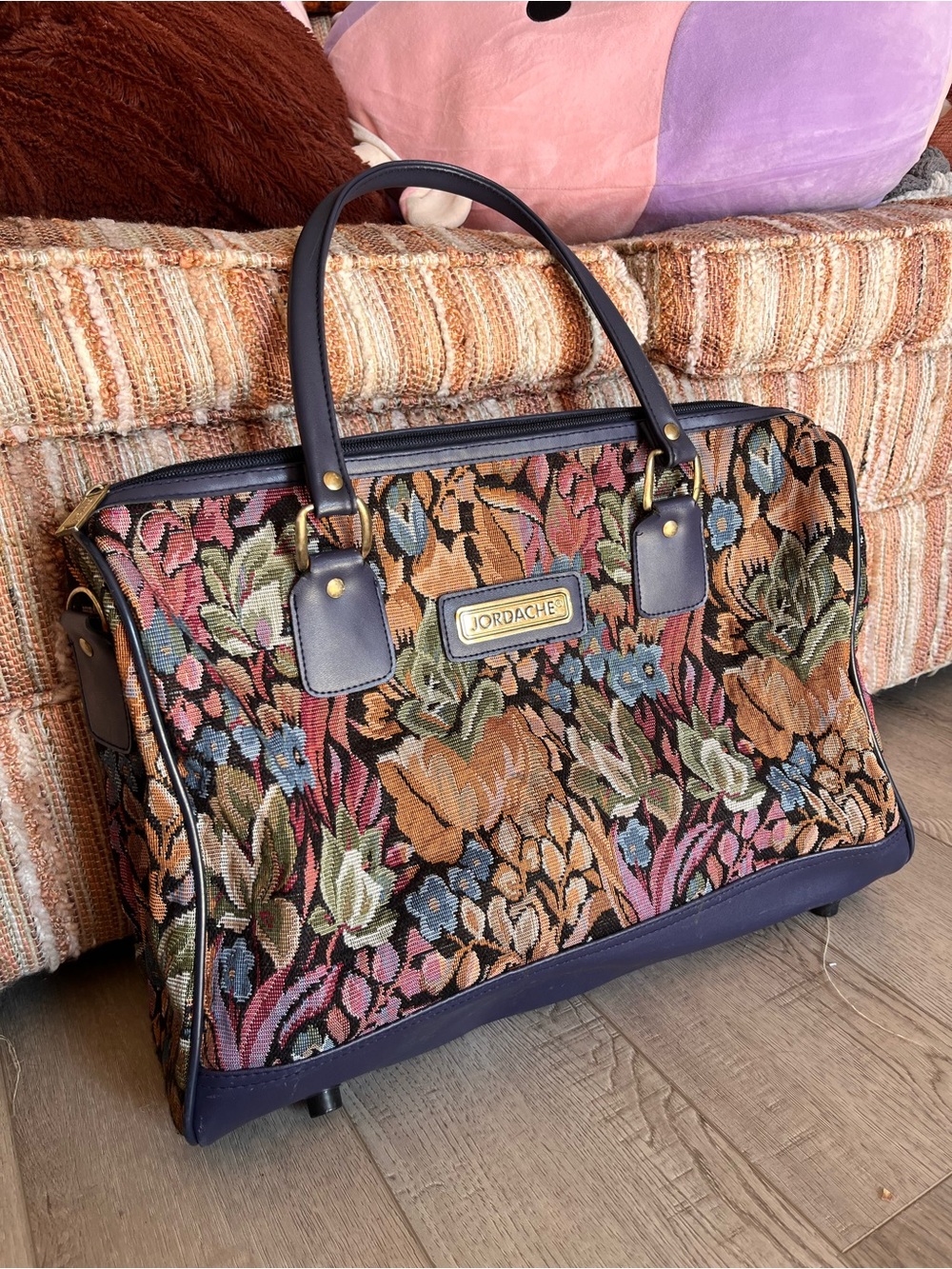 Jordache Floral Tapestry Satchel Bag
